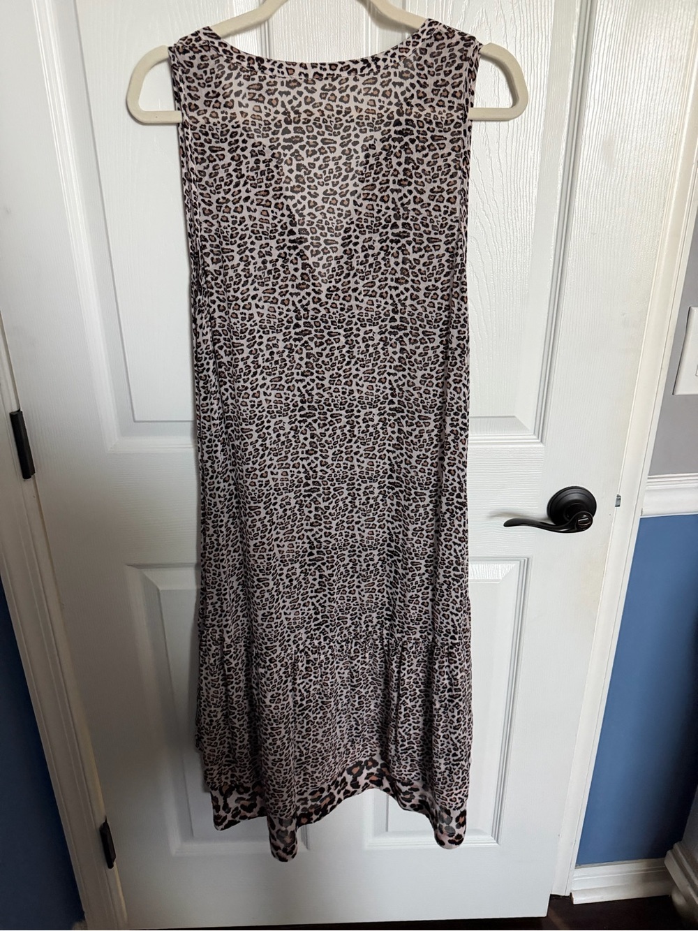 Scotch & Soda Leopard Print Dress Cover Up Sheer XS Boho High low - Picture 4 of 5